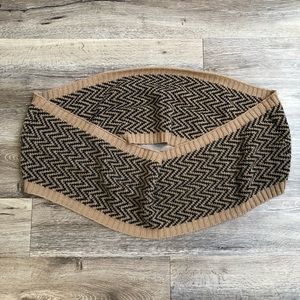 Women’s Scarf | Winter Wrap One Size | Black Brown Gold | Warm Knit | Look Brand